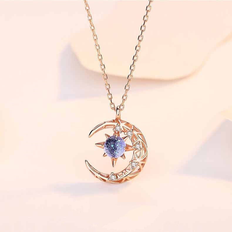 Silver Night Court Moon & Star Necklace