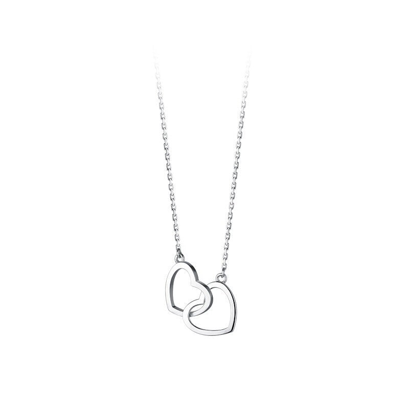 Double Heart Interlocking Necklace