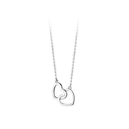 Double Heart Interlocking Necklace