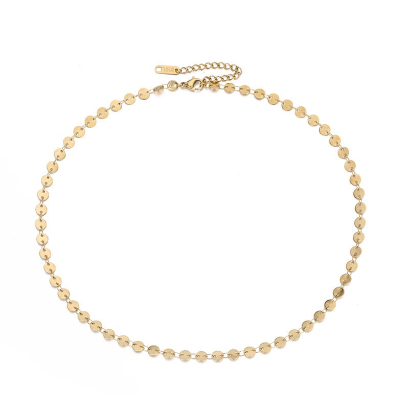 Gold Disc Choker Necklace