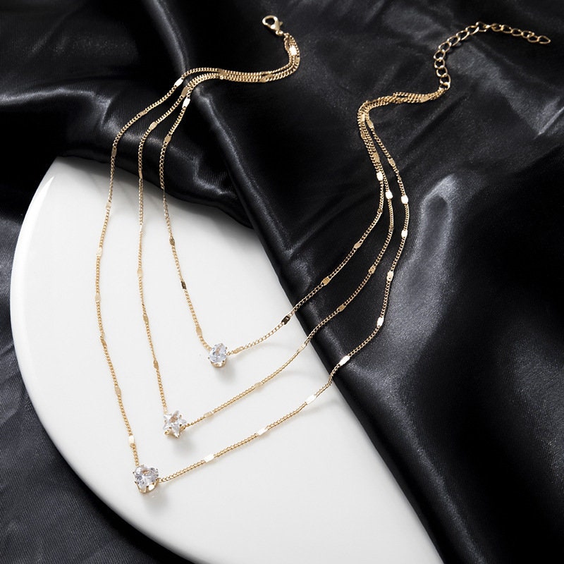 3 Piece Gold Layered Necklace