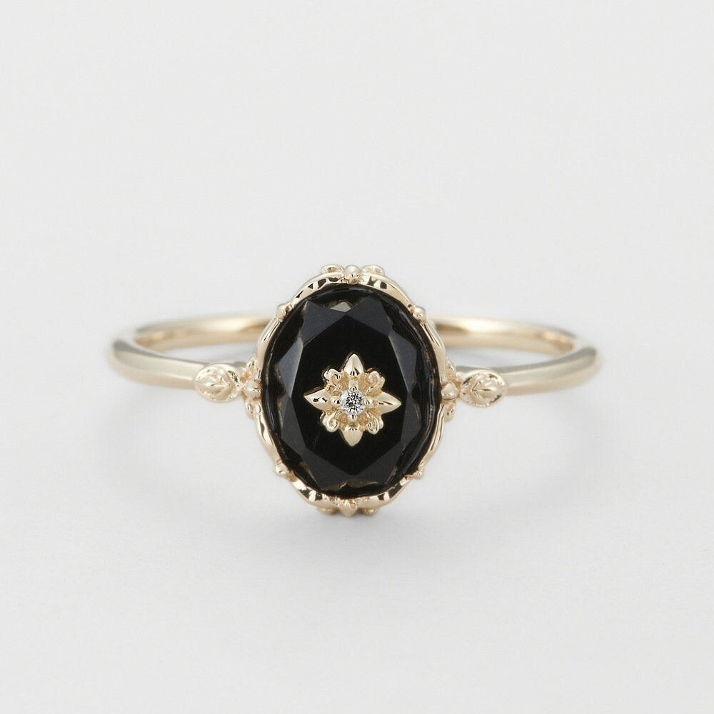 Dainty Black Onyx Ring