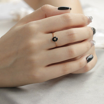 Dainty Black Onyx Ring