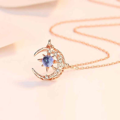 Silver Night Court Moon & Star Necklace