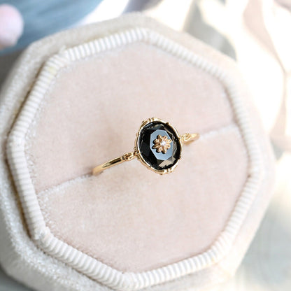 Dainty Black Onyx Ring