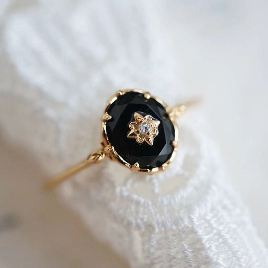 Dainty Black Onyx Ring