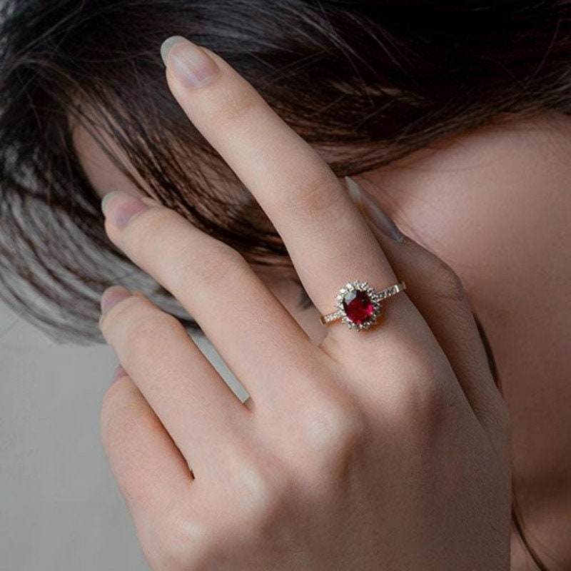 Ruby Red Gemstone Ring